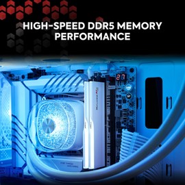 G.SKILL Ripjaws M5 RGB Series DDR5 RAM 32GB (2x16GB) 5600MT/s CL46-45-45-89 1.10V Desktop Computer Memory UDIMM - Matte White (F5-5600J4645A16GX2-RM5RW)