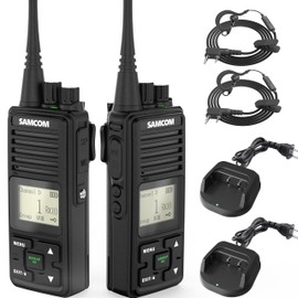 SAMCOM FPCN10A 2 Way Radios Walkie Talkies Rechargeable, 3000mAh Two-Way Radios Long Standby, Group Call VOX Programable UHF Handheld Radio for Commercial Church Warehouse, 2 Packs