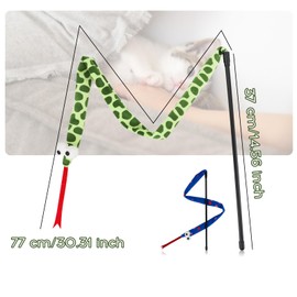 Andiker 2 Pcs Cat Wand Toy, 44 Inches Plush Cat Snake Toy with Long Sound Paper Lightweight Handheld Interactive Cats Toys for Indoor Cats and Kitten