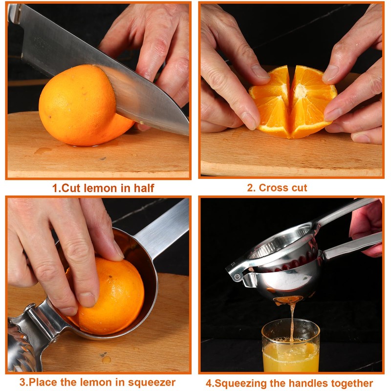 TEZZ Upgrated Extra Large Lemon Squeezer, Heavy Duty Handhelp Orange