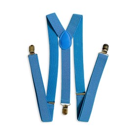 MOTIF SUSPENDERS para hombres y mujeres en forma de Y 3 clips de metal, correas elásticas., Turquesa, Large