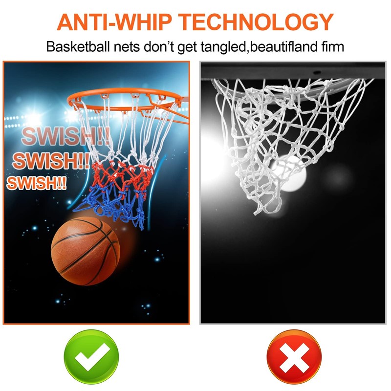 Ling-Luo 2 Pack Basketball Net Replacement,Heavy Duty Basketball Nets Outdoor