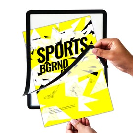 Towjug Magnetic Sign Holder, Black 8.5 x 11 Magnetic Wall File Holder for Certificate Poster Flyer Picture, with Traceless Adhesive Backing, Stick Magnetic Document Holder on Wall Glass, 6 Pack