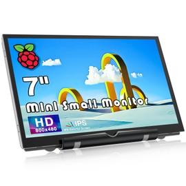 HAMTYSAN Raspberry Pi Mini Screen Monitor, 7 Inch Screen 800x480 HDMI Small Monitor IPS LCD Screen Display for Raspberry Pi 400/4/3/Zero/Jetson Nano/Orange Pi/Win11/10/8/7, No-Touch