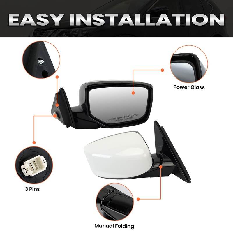 Right Passenger Side Mirror Compatible with Honda Accord 2008 2009