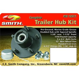 CE Smith - Trailer Hub Kit - Boat Trailer Hub kit for Trailer Accessories - 1.37" Tapped; 5 Studs with 4.5" Bolt Diameter - 1750 LB Capacity (13511)