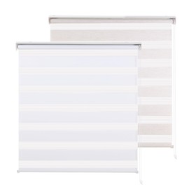 RED GRAPES Zebra Blinds for Windows Dual Layer Roller Window Shades Light Filtering Sheer Privacy Light Control for Day and Night Blind Shade for Home and Office,Easy to Install(44" W x 72" H, White)