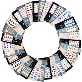 Nail Art Water Slide Stickers Decals 30 Sheets (700 Plus Designs) (Feather Flower Remix)