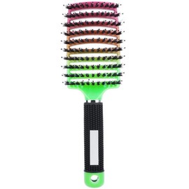 Pop Magic Detangling Hair Brush, Detangle Hair Brush for Women and Kids, Paddle Boar Bristle Detangler for Blow Drying, Wet Hair, Long, Thick Curly Afro Hair (Gradient Green)
