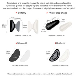 SooGree Adhesive Eyeglass Nose Pads, 8 Pairs Comfort Soft Silicone Cushion Glasses Nose Pad, Anti Slip Pressure Relief Heighten Air Chamber Thick 2.5mm Nose Pads for Glasses Sunglasses