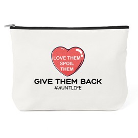 Aunt Gifts Ideas - Gifts for Aunts from Niece Travel Makeup Bag Cosmetic Bag with Zipper Christmas Mother's Day Birthday Valentines Day Gift Presents for Aunts Tia Auntie from Nephew