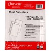 DIVCHI 100 Pcs A4 Clear Plastic Punched Punch Pockets for