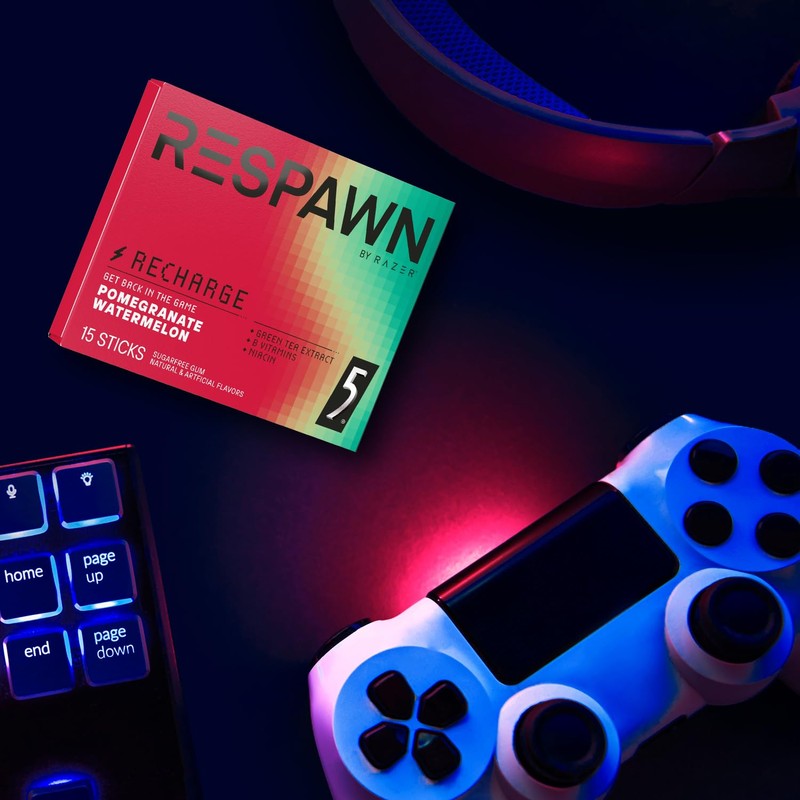 RESPAWN Energy and Focus Gum by Razer, Recharge Chewing Gum