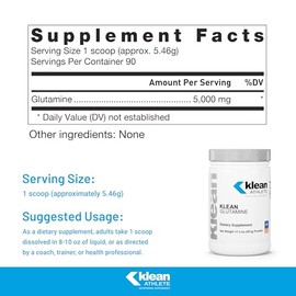 Klean Athlete Klean Glutamine - Immunity Support & Gut Health* - Amino Acids Supplement - NSF Certified for Sport - Non-GMO, Gluten Free & Vegan - 17.