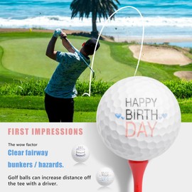 Golf Balls, Golf Birthday Gifts for Golfers, Gift Idea for Golfers, Golf Player Gift with Happy Birthday Motif, Funny Golf Birthday Gift, 3 Standard Size Unit