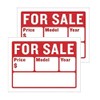 Car Auto Sales For Sale Sign 9"X12" (2-Line) - Customize