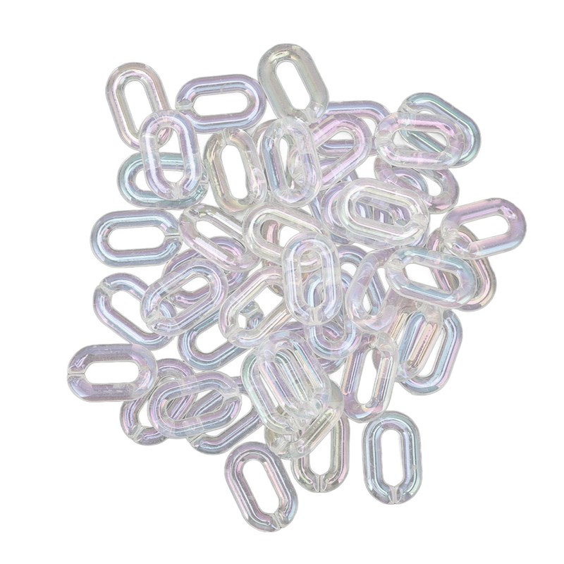 50PCS Acrylic Linking Rings Transparent DIY Assemblable Transparent Color Plating