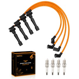 Quaneguzy Iridium Spark Plugs with Wire Set 4 PCS Fit for Acura Integra L4 1.8L 1992-2001, Fit for Honda CR-V L4 2.0L 1997-2001 Replace 32700-PHK-405 8041 RC-HE82 671-4186