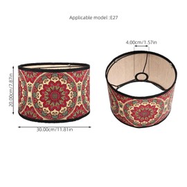 Garneck Lampshade Large Drum Lamp Shade Decorative Handmade Lamp Shade Lighting Fixtures Cover Decorative Lamp Shades Cylinder Light Shade Small Lamp Shades Wooden Desktop Roller Metal (RED)
