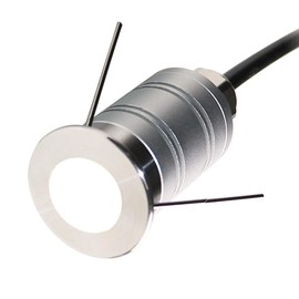 CNBRIGHTER LED In-Ground Well Light,Mini 15° Narrow Beam Angle Spotlight,1W 12V-24V DC,IP67 Waterproof Underground Outdoor Landscape Lighting, Natural White (4000K-1 Pack)