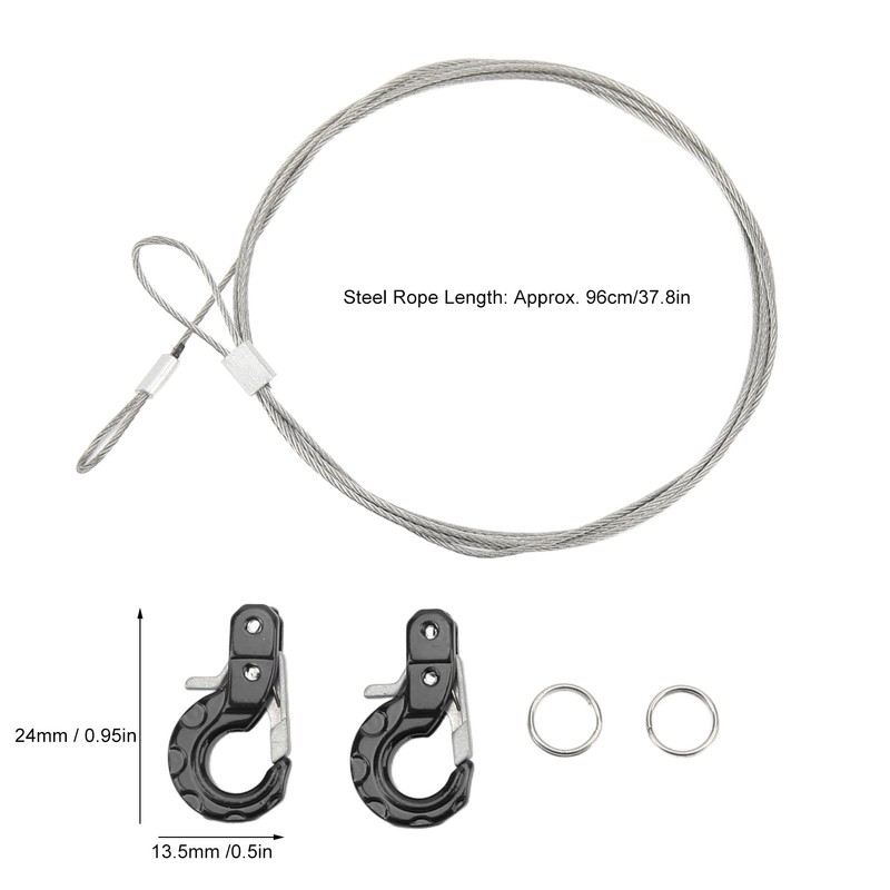2pcs RC Metal Trailer Hook Aluminum Alloy Steel Rope Lightweight
