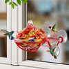 Window Hummingbird Feeder - Hand Blown Glass Mounted Hummingbird Feeder