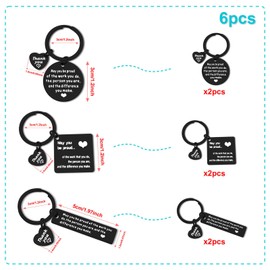 6 Pcs Thank You Keyring Appreciation Gifts Keychain Employee Teacher Nurse Doctor Appreciation Week Gifts Make a Difference Keyring Colleague Farewell Retirement Gifts Stainless Steel Keyring Gift