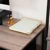 Mind Reader Gold Geometric Paper Tray, Modern Organizer for Documents,