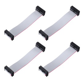 MECCANIXITY 4 Pcs IDC Flat Ribbon Cable, 2.54mm Pitch 23mm Width 10cm Long 18 Pin FC to FC Flat Ribbon Connector Jumper Wire for PC, LED Displays