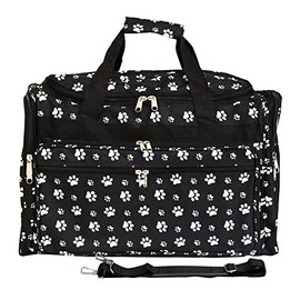 World Traveler Animal Prints 19-inch Duffel Bag, Black White Paw