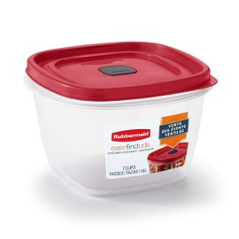 Rubbermaid Easy Find Vented Lid Food Storage Containers 7-Cup Red