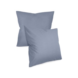 npluseins Plain Dyed Cushion Covers in Twin Pack and Subtle Design 1154.1498 80 x 80 cm Denim Blue