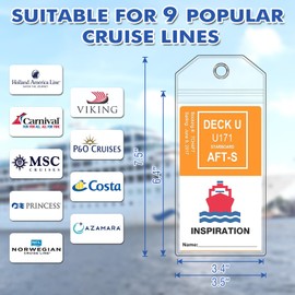 ME.FAN 14 Pack Cruise Luggage Tag Holder for Carnival, Princess, MSC, NCL, Clear Cruise Tags Holder - Waterproof, Reusable, Zip Seal, Cruise Essentials