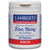 Lamberts Zinc Tablets – 15mg Elemental Zinc as Citrate –