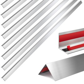 Therwen 10 Pieces Stainless Steel Corner Guards 48" Metal Wall Corner Protector Guard Protection (0.5 x 0.5 x 48 Inch)