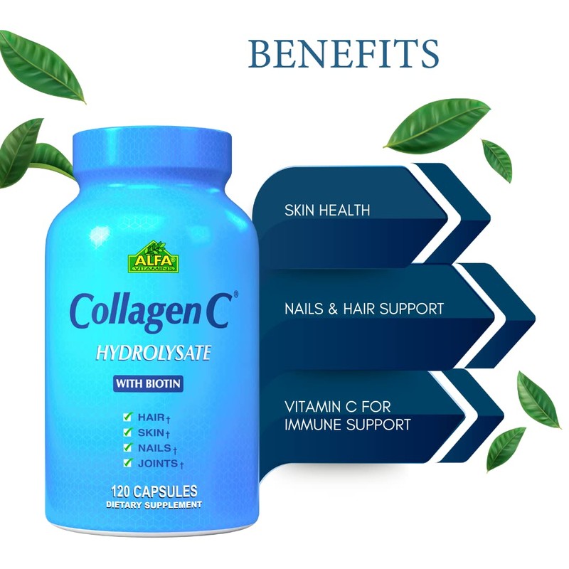 CollagenC - Collagen Hydrolysate Capsules with Biotin By Alfa Vitamins