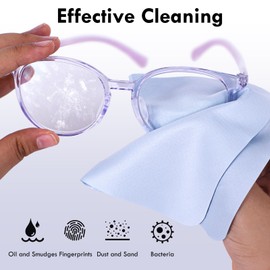 Nadadora Individually Wrapped Assorted Color Premium Microfiber Glasses Cleaning Cloths, 10 Pack, Thickened,Soft Dense for Eyeglasses,Sunglasses,Camera,Jewelry,Phone,Lense,LCD,Reusable Washable,6"X7"