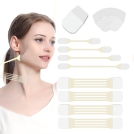 Face Neck Lifting Tapes, Instant Fack Neck Lifting Stickers Adhesive Neck Face Lift Patch Tools for Lifting Face Neck Wrinkles Women Skin Care(8pcs Elastic Bands, 40pcs Face Tapes)