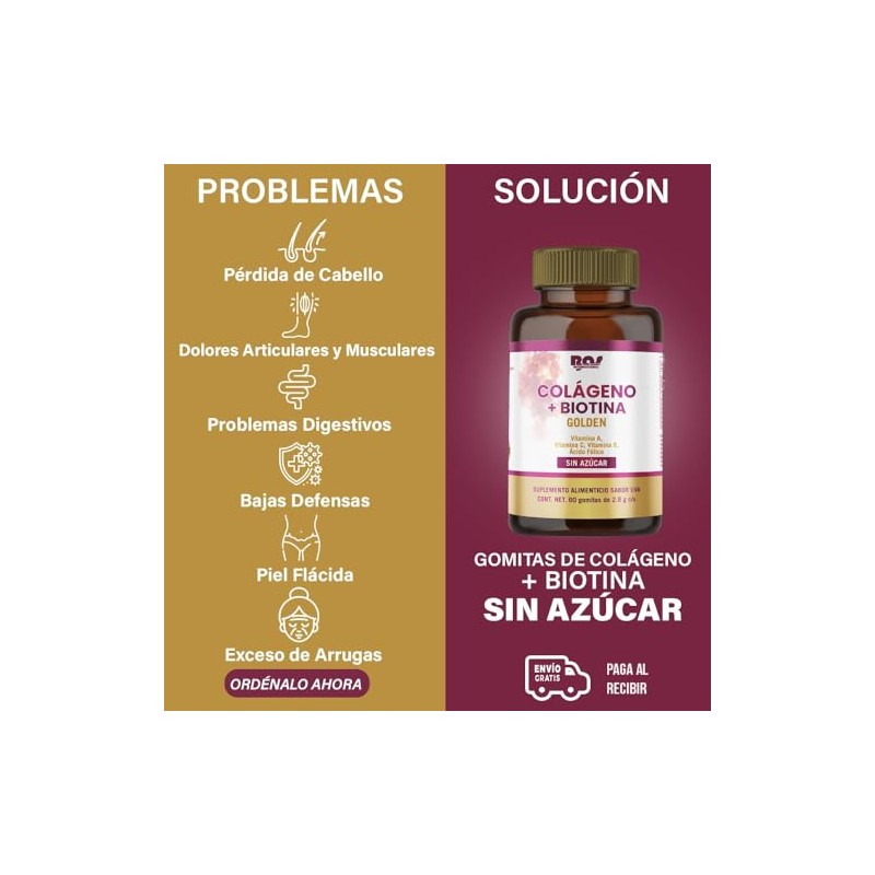 Bas Internacional Colágeno Biotina Golden Piezas Gomitas Sabor Uva Vitaminas