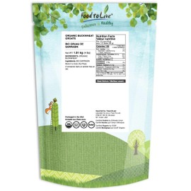 Food to Live Organic Buckwheat Groats, 4 Pounds – Whole Grain Buckwheat Seeds by Food to Live. Hulled, Non-GMO, Kosher, Raw, Vegan, Sirtfood. Bulk Cereal Grain