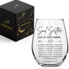 Innfueunun Soul Sister Wine Glasses,Friendship Gifts for Women 15OZ