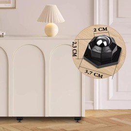 4pcs-Mini Ruedas Autoadhesivas，Ruedas Universales Giratorias 360°,Rodamientos de Bolas de Acero Inoxidable, para Cubos de Basura, Contenedores de Almacenamiento y Muebles Pequeños (Negro)