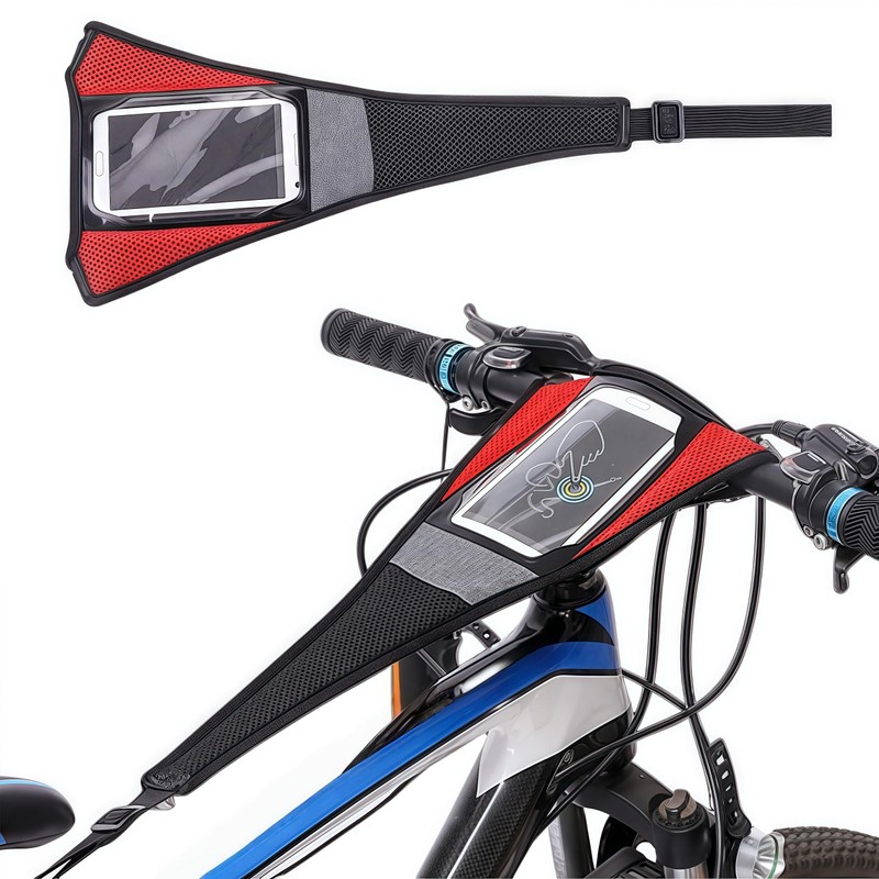 Bicycle Frame Sweat Guard,Bike Frame Sweat Net with Phone Mount,