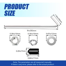 QZTYTY Battery Hold Down Sets, Battery Hold Down Kit, Car Battery Hold Down J Bolts, Universal Battery Hold Down Bracket J Bolts Car Accessories for Firmly Support Car Truck SUV Battery (8 inches)