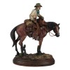 Western Desert Cowboy On Saddleback Brown Stallion Horse By Cactus