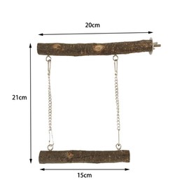 ZYYRSS Wooden Bird Swing Perch Toys, Parrots Cage Toys, Parakeet Parrot Swing Chewing Hanging Toys Bird Cage Toys for Small Parrots, Macaws, Parakeets, Conures, Cockatiel, Budgie