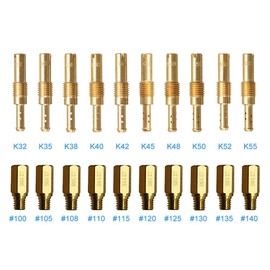 20 Pcs Carburetor Jets Kit for Keihin OKO KOSO PE PWK Carb Main Jet Kit and Slow Pilot Jet Kit