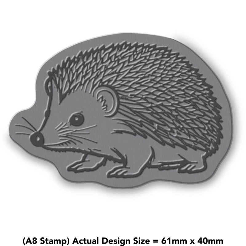'Cute Hedgehog' Rubber Stamp - Unmounted Design for Crafting &