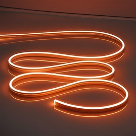 OWOFYDR Neon Led Light Strip 16.4FT/5M- Bright, Non-Glaring & Waterproof Neon Rope Lights for Indoor & Outdoor Decor,【No Power Adapter】 Orange,neon led Strip Lights
