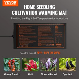 VEVOR 10"x 20.75" 1 Pack Seedling Heat Mat, MET-Certified, Waterproof Plant Warming pad for Seed Starting, Germination, Indoor Gardening, Hydroponic, Greenhouse, Black